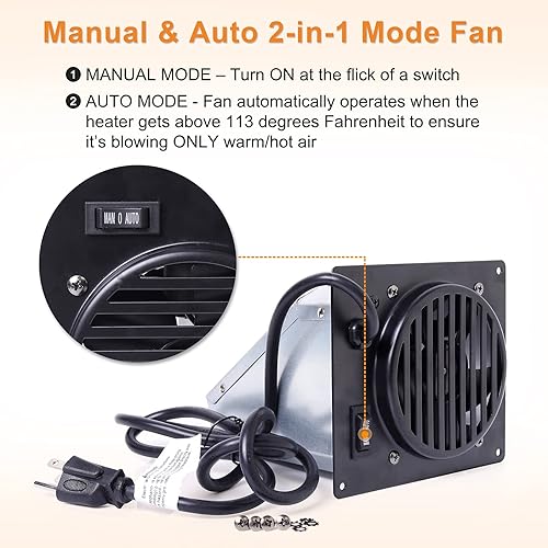 Miniatura 4 de Adviace Ventilador de ventilador de pared para Dyna-Glo, Mr. Heater y Kozy World Vent Free Heaters, WHF100 Dyna-Glo Calentador para Dyna-Glo NG, LP,