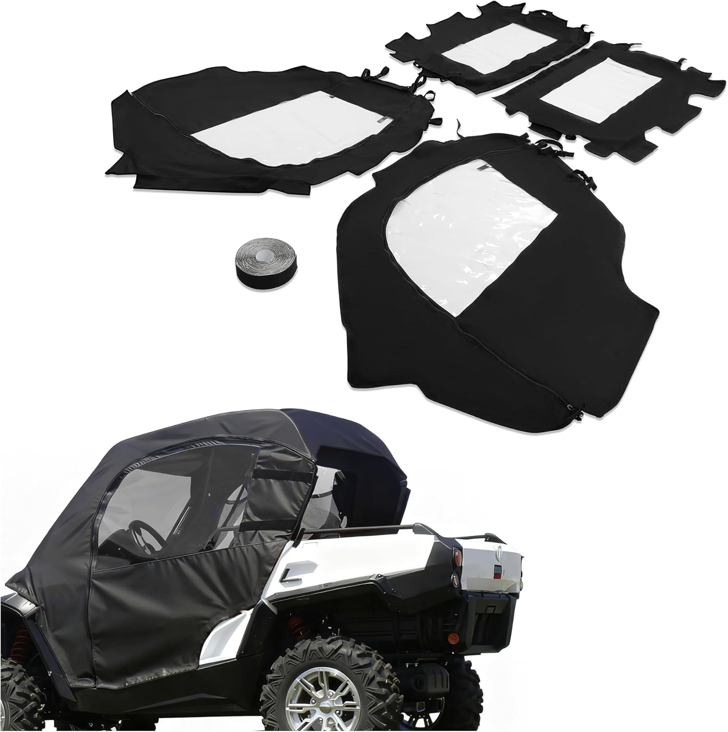 HECASA Soft Cab Doors & Rear Panel Enclosures Compatible with 2011-2020 Can-Am Commander 800 1000 Soft Door Accessories Kit