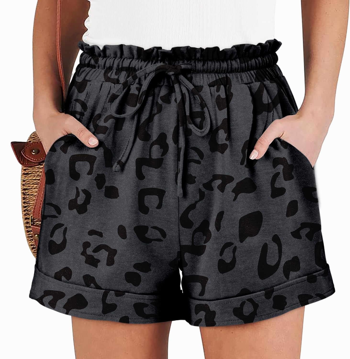 Angerella Women Casual Shorts Drawstring Comfy Elastic Waist Shorts Summer Pull On Short Pants with Pockets