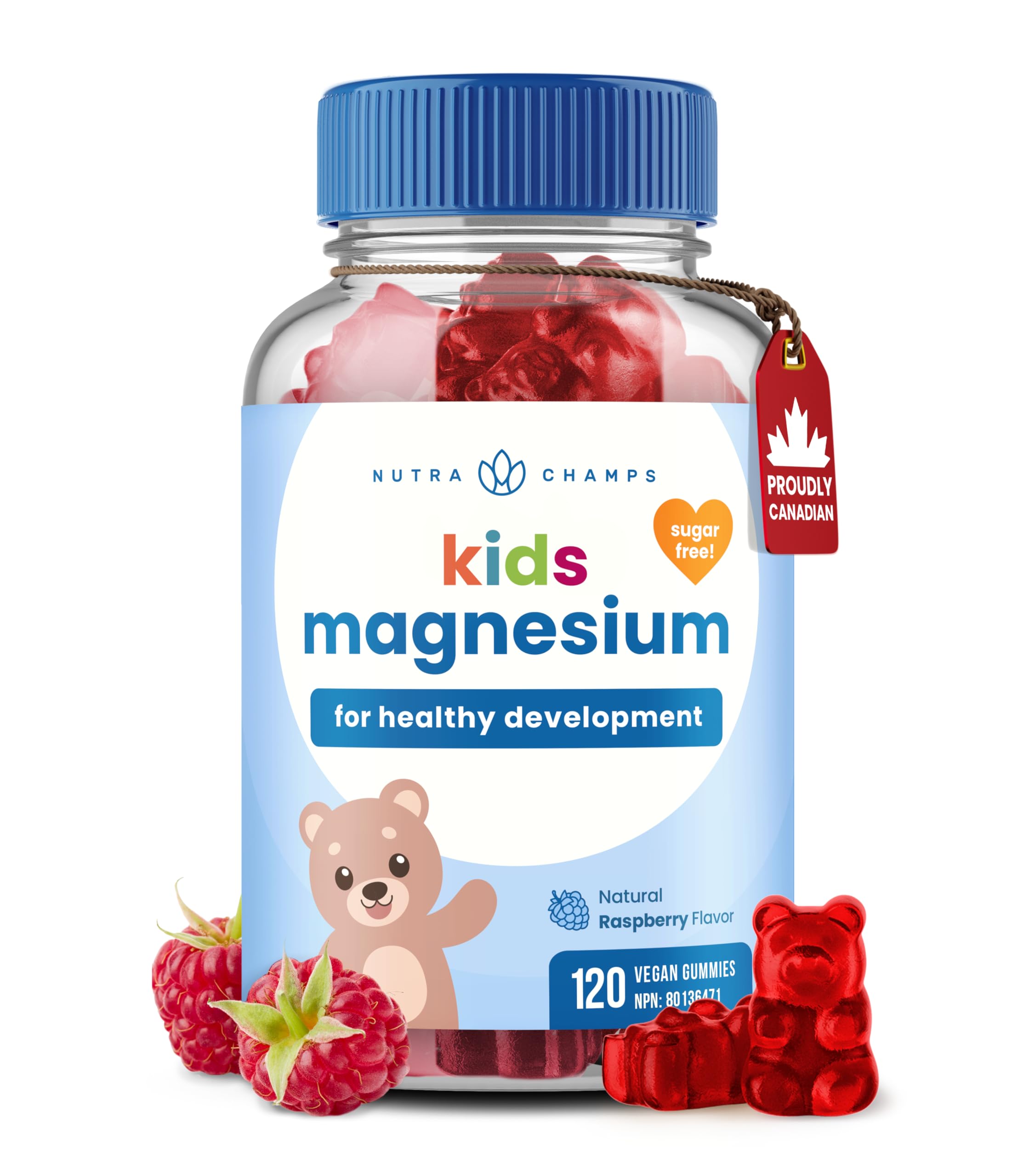 NutraChamps 120 Kids Magnesium Gummies - Sugar Free Calm Magnesium Gummies for Kids - 4 Month Supply - Supports Bone Health, Sleep - Magnesium Citrate for Kids Supplement