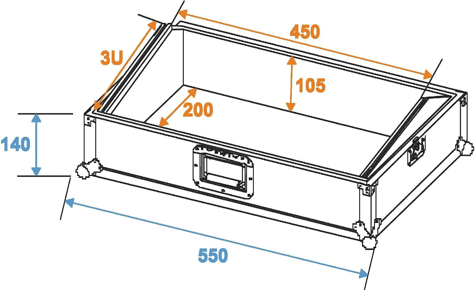 ROADINGER Mixer-Case Profi MCA-19-N, 3HE, schwarz | Flightcase für 483-mm-Geräte (19")