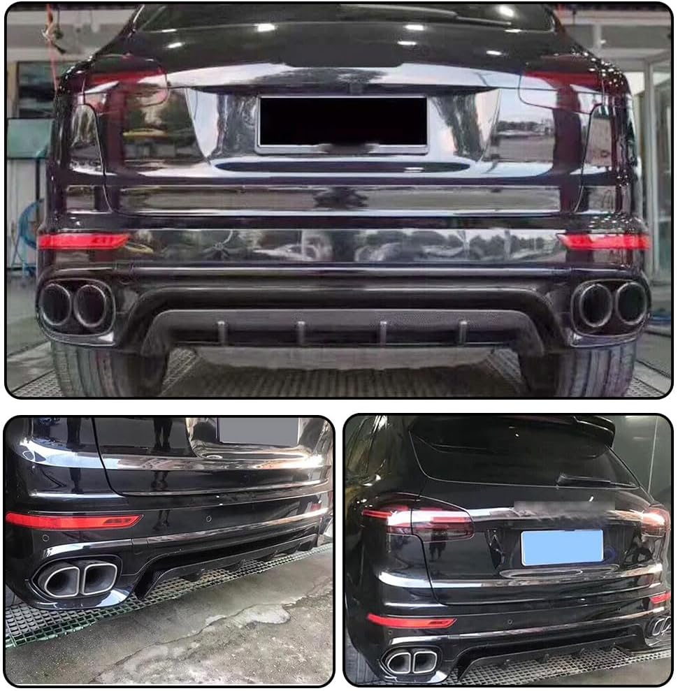 Carbon Fiber Rear Diffuser for Porsche Cayenne 958.2 GTS 2015-2017 Customized Lower Bumper Lip Spoiler Body Kit Factory Outlet