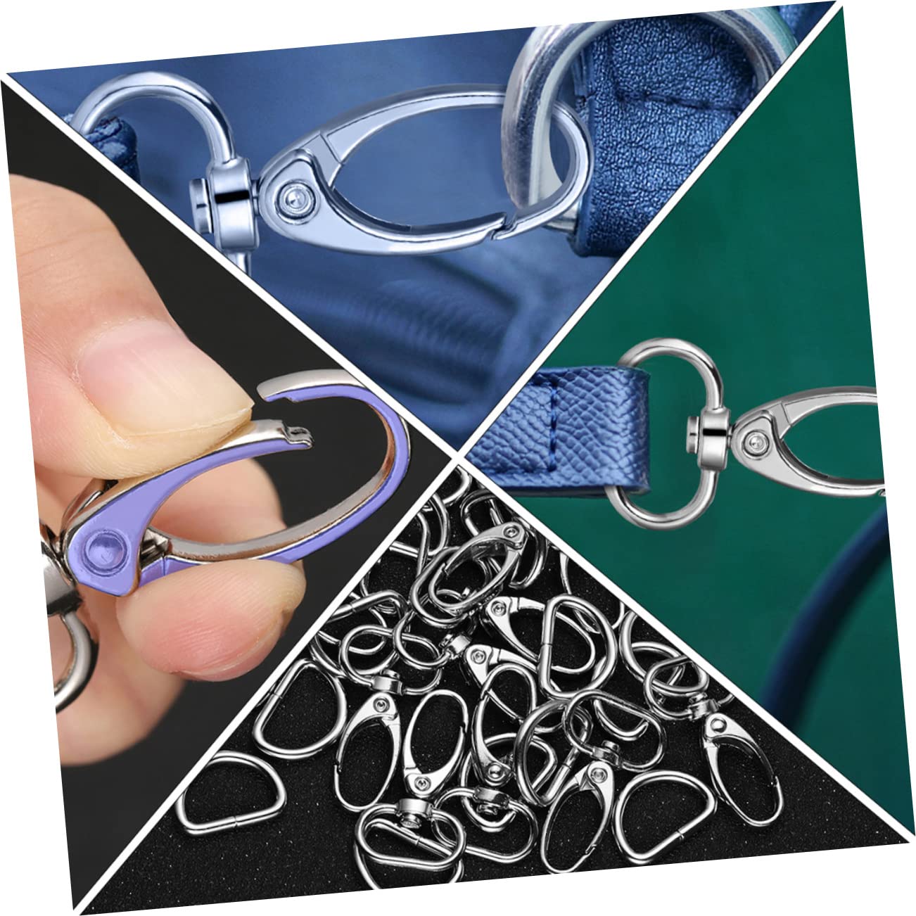 NUOBESTY 3 Stück Karabinerverschlüsse Aus Zinklegierung Für Armbandzubehör Taschenschnalle Glatter Clip Für Einfaches Anbringen Von Schmuck