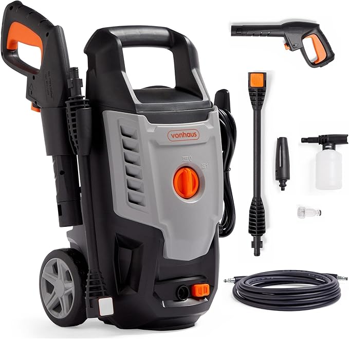 VonHaus Pressure Washer 1600W Portable Power Washer for Patio, Car