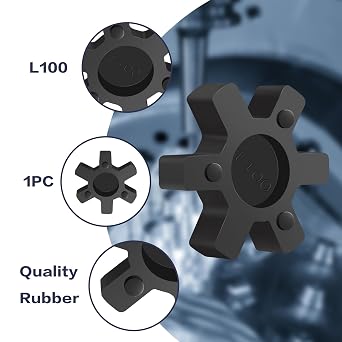 XIKE L100 Solid Type Flexible NBR Rubber Spider Center Insert Fits for L Jaw Coupling Set, Black (1 Pack)