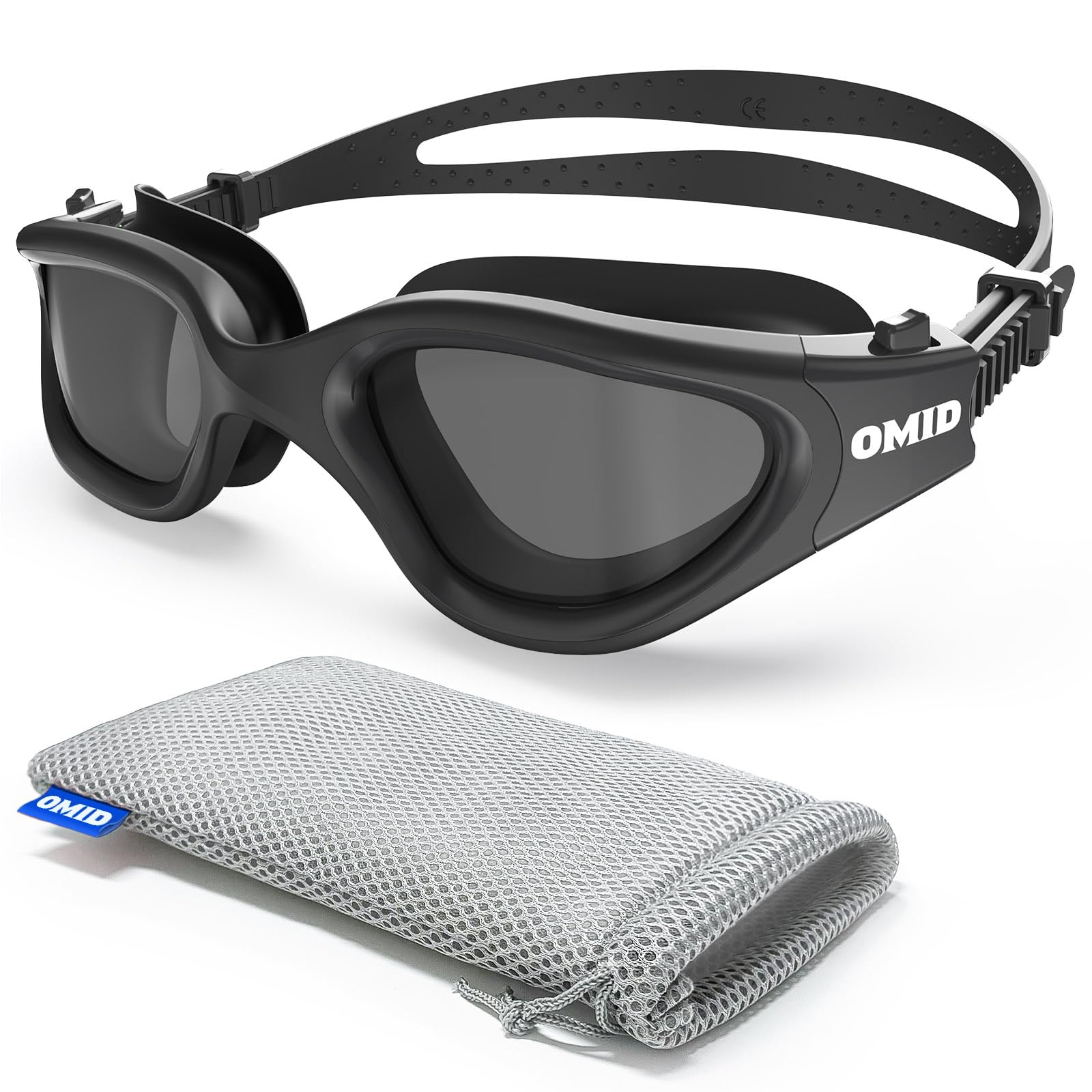 OMID Schwimmbrille, bequeme, polarisierte Schwimmbrille, beschlagfrei, auslaufsicher, UV-Schutz, kristallklare Sicht, Schwimmbrille für Herren, Damen, Erwachsene