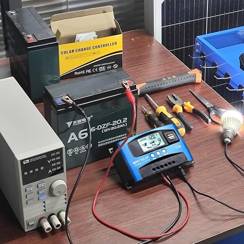 Y&H 100A MPPT Solar Charge Controller 12 V/24 V with Dual USB Ports, LCD Display Intelligent Controller Automatic Solar Panel for Lead Batteries/Panel - 8