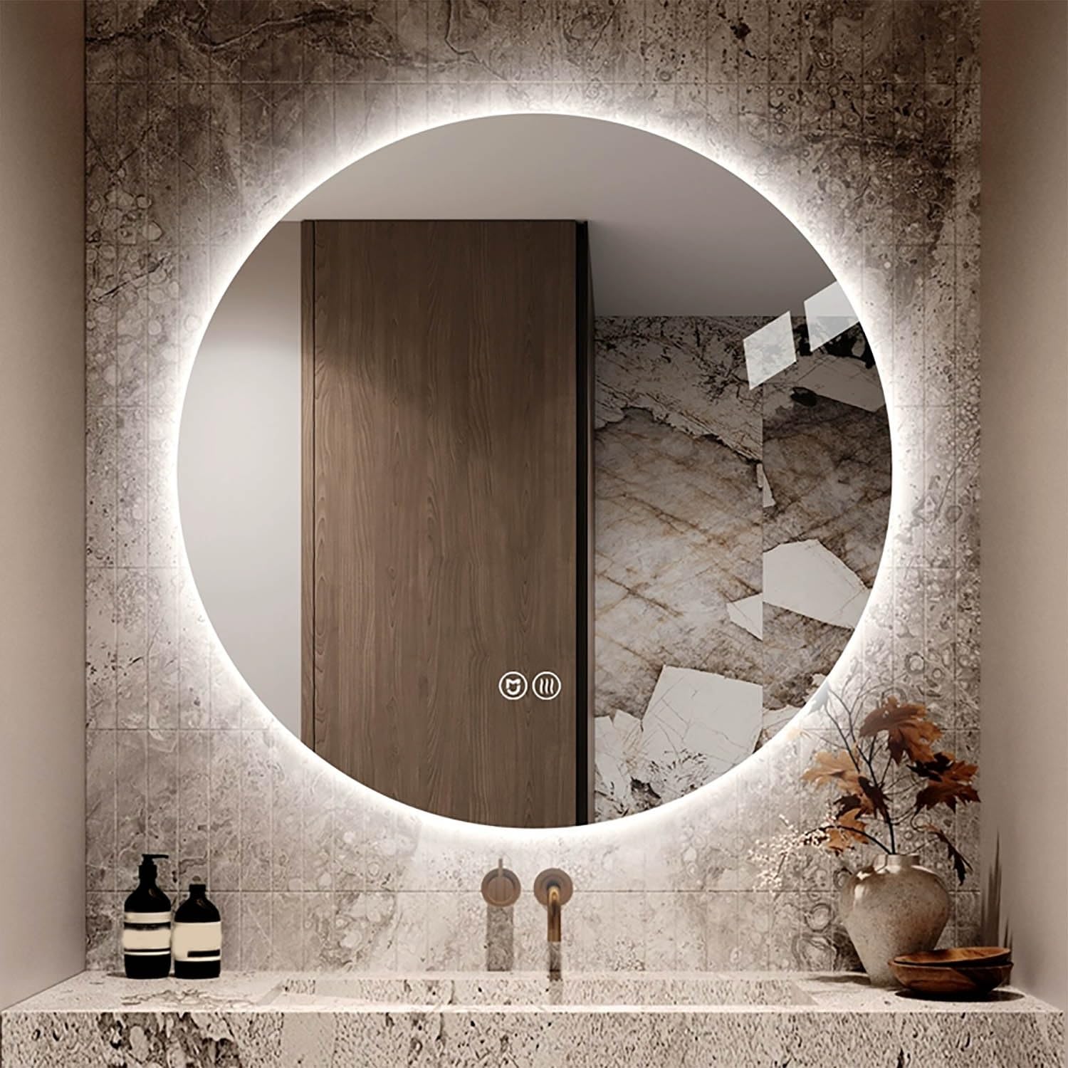 Miroir mural de salle de bain rétroéclairé pour une ambiance spa à la maison