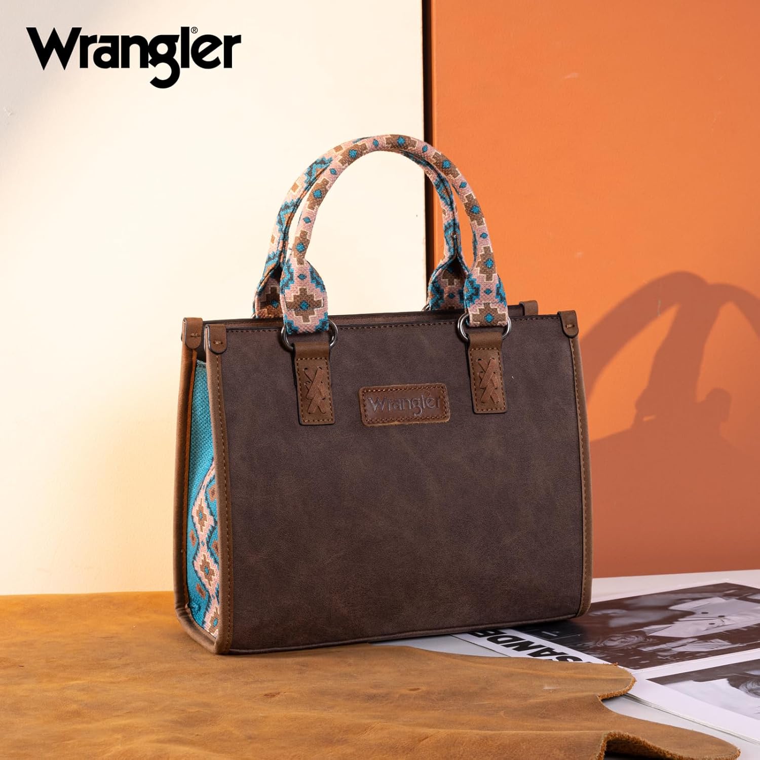 Montana West Wrangler Tote Bag for Women Aztec Western Retro Purse Top Handle Handbags - Image 8