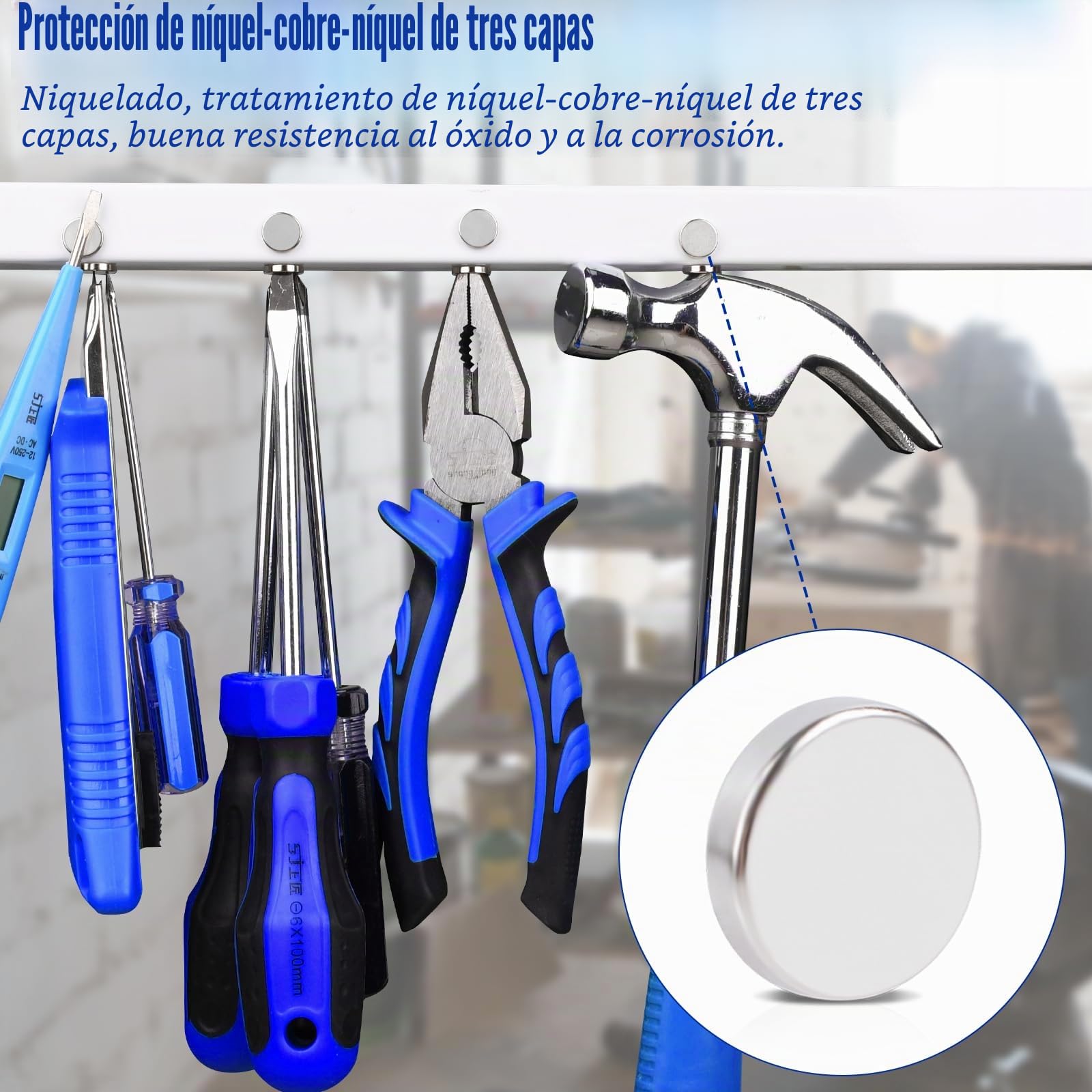 30 imanes de neodimio extrafuertes, 20 x 2 mm, imanes fuertes para pizarra magnética, autoadhesivos, pequeños, redondos, con adhesivo de doble cara para pizarra, cocina, manualidades, oficina