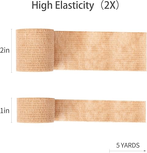 Miniatura 5 de Byatuty 14 vendajes autoadhesivos, envoltura de veterinario autoadhesiva para perros, cinta elástica cohesiva para dedos, muñeca, esguinces de