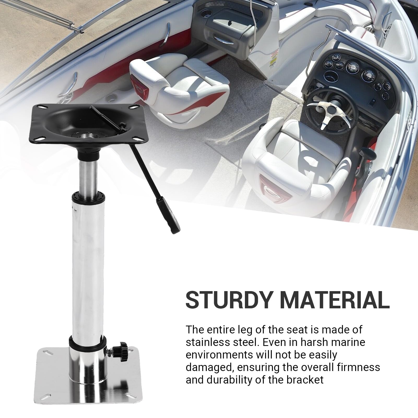 Kit di montaggio su base per sedile barca in acciaio inox, design filettato girevole a 360°, supporto rimovibile con dadi di fissaggio per yacht,