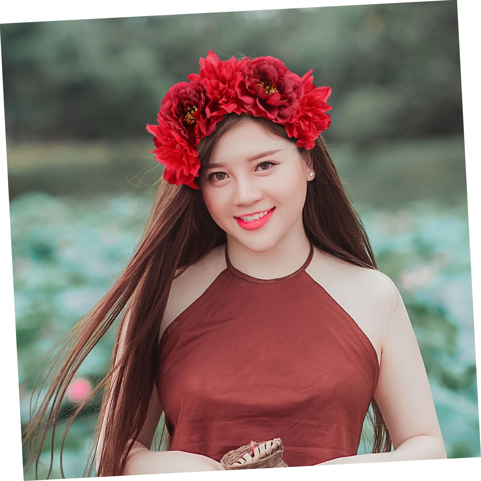 FRCOLOR Diadema De Flores De 3 Piezas Para Mujer Con Peonías Simuladas Accesorio Destacado Para Eventos.