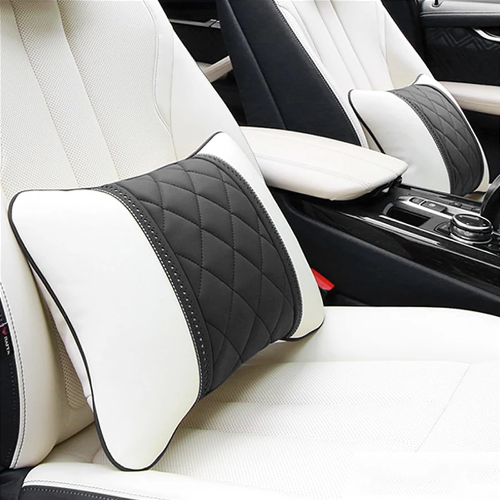 Coussin De Voiture Coussin Repose-Nuque en Cuir Nappa pour Mercedes, Compatible avec Maybach Classe S, Accessoires de Voiture Oreillers de Voyage | Hot Air Deflector B