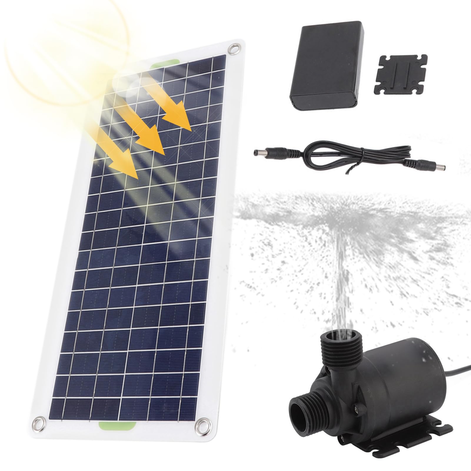 Pompa per Acqua Solare, Pompa per Fontana Solare da 30 W, Kit Pompa per Acqua Solare con Pannello Solare in Polisilicio, Kit Pompa per Fontana per Giardini Idroponici con Fontana Alimentata dal Sole