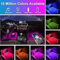 Vista 2 de Luces LED para coche, luces inteligentes para interior del coche con control por aplicación, luces de atmósfera para coche, luces LED interiores