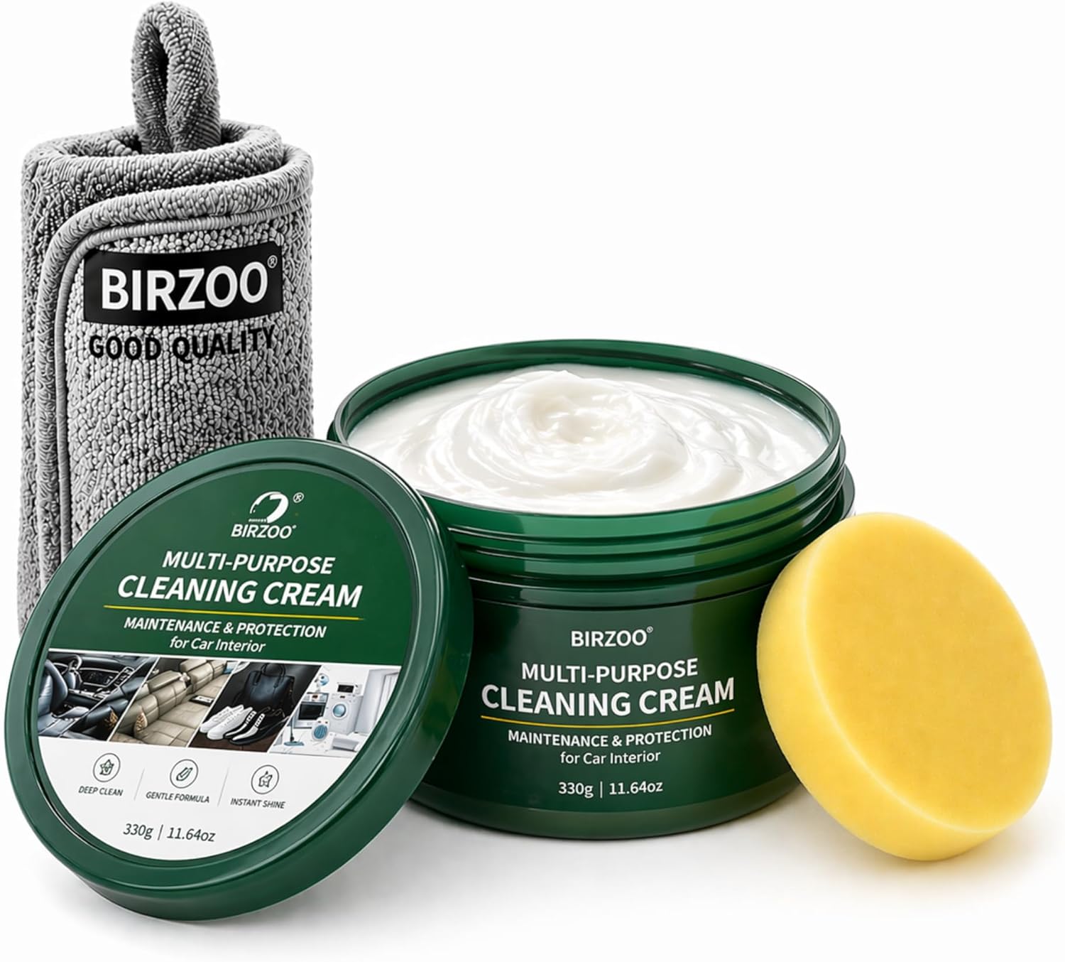 Multi Purpose Cleaning Cream, Waterless No Spray Cleaning Paste for Electronics, Small Appliances & Leather Surfaces, with Sponge and Cloth, 330g (11.64 oz)