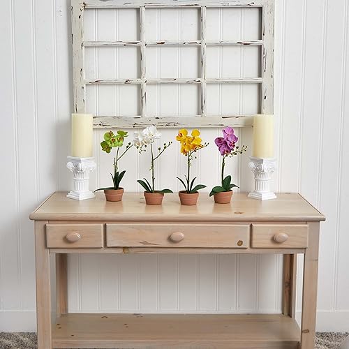 Miniatura 8 de Nearly Natural Orquídea Phalaenopsis con jarrón de arcilla (juego de 4)