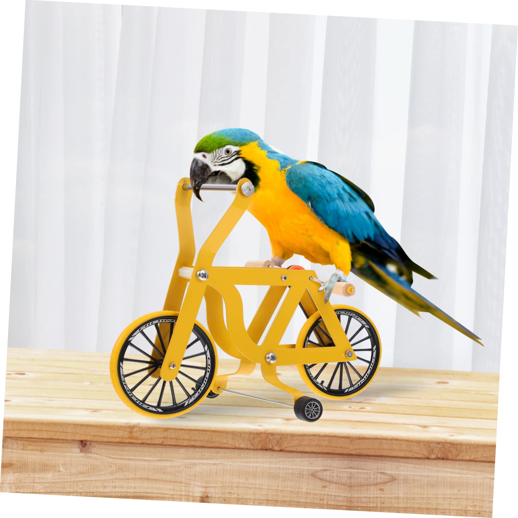 Hohopeti Pappagallo Bicicletta Parrot Puzzle Pappagallo Pattini a rotelle Piccolo Bagno per uccelli Parrot Bike Uccelli Formazione Uccelli Distributore di acqua Uccelli Forniture per addestramento Ucc