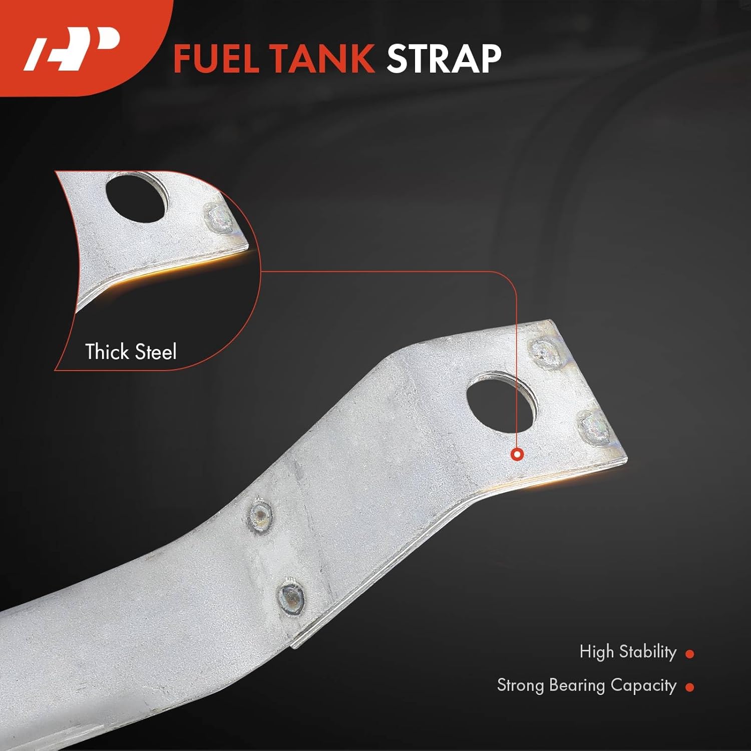 A-Premium Set of 2PCS Fuel Tank Straps Compatible with Ford Customline 1955-1956, Fairlane 1955-1956, Skyliner 1955-1956, Sunliner 1955-1956, Victoria 1955-1956, Sedan/Hardtop/Hatchback/Coupe