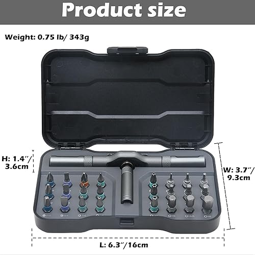 Miniatura 2 de Juego de destornilladores magnéticos 24 en 1, kit de destornilladores de trinquete con mango desmontable multifuncional y 24 brocas de acero S2 para