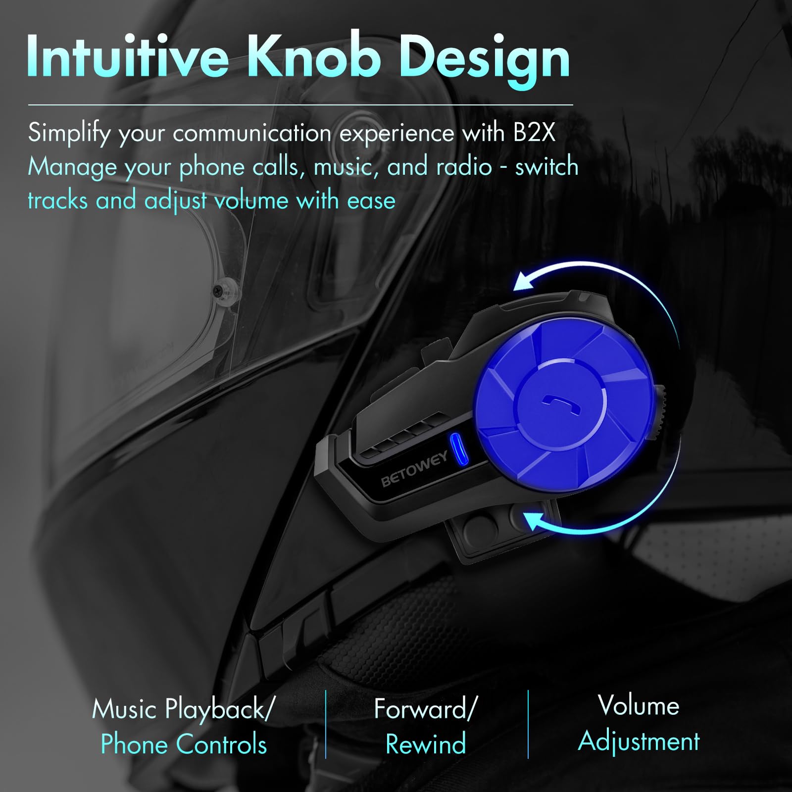 Interfono Moto, Cuffie Bluetooth Casco B2X Sistema di Comunicazione Wireless 5.1 con Condivisione Musica, Assistente Vocale, Radio FM, Distanza Interfono fino a 800-1000 metri (1 Pezzo)