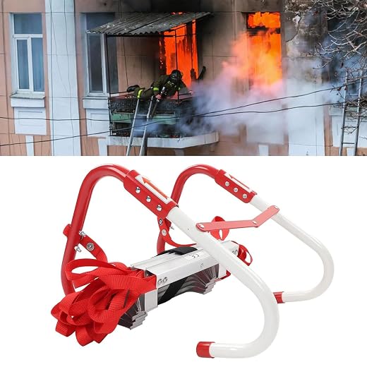 Fire Elevator, 7.5m, 2-Story Building, 450kg Capacity, Universal Window Frame, Easy Deployment System, Book for Fire.Escape.Rescue,7.5M/24FT