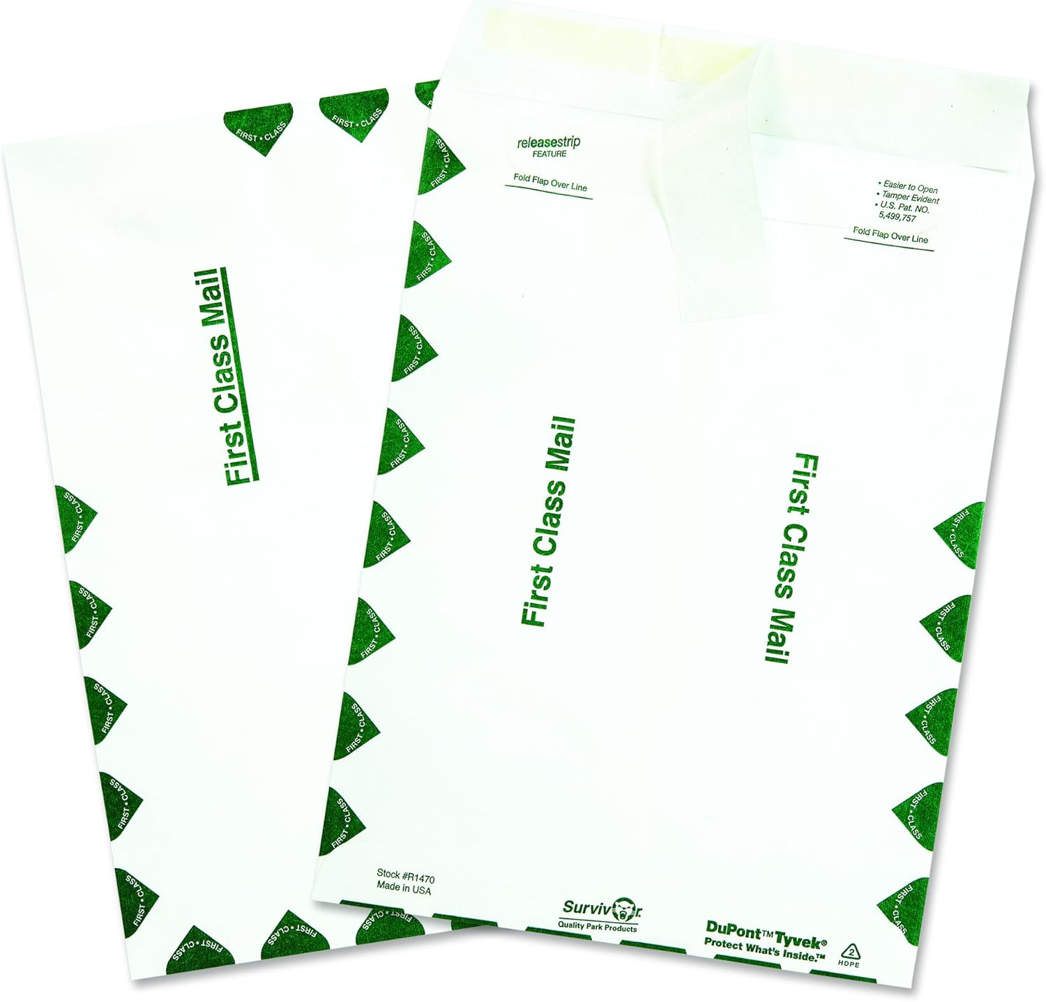 Survivor R1470 Tyvek USPS First Class Mailer Box of 100 and R4510 Tyvek Expansion Mailer Case of 100