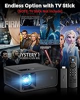 Vista 3 de CiBest Mini Proyector, 2025 Proyector de vídeo Full HD 1080P mejorado, Proyector de películas portátil pequeño, Compatible