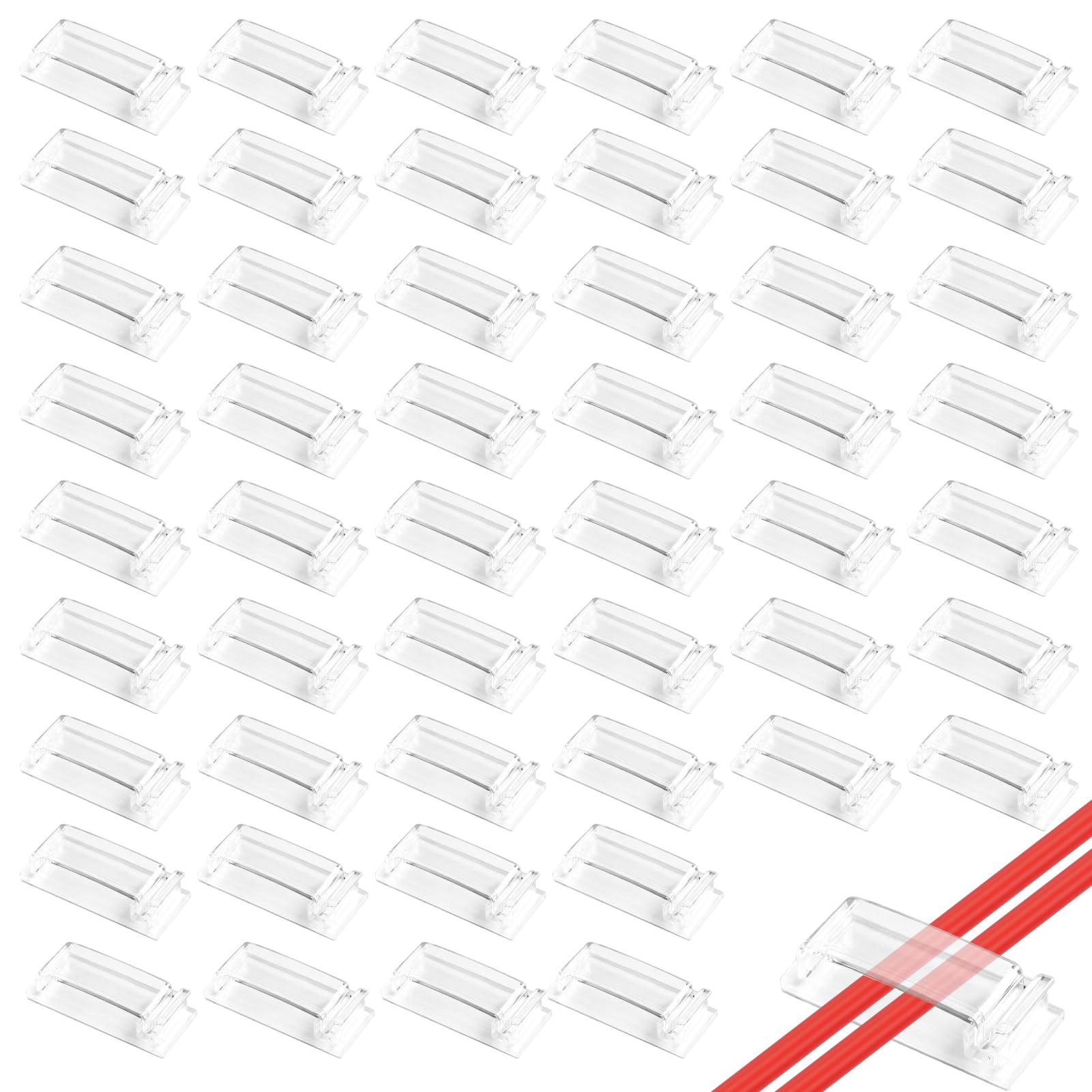 Begonia 50 Stück Transparent Selbstklebende kabelmanagement | Kabel Organizer, Kabelhalter selbstklebend,Ethernet Kabel, Schreibtisch, Heim, Büro
