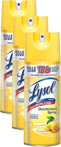Miniatura 1 de Lysol Spray desinfectante, desinfectante y antibacteriano, para desinfectar y desodorizar, brisa de limón, 12.5 onzas (paquete de 3)