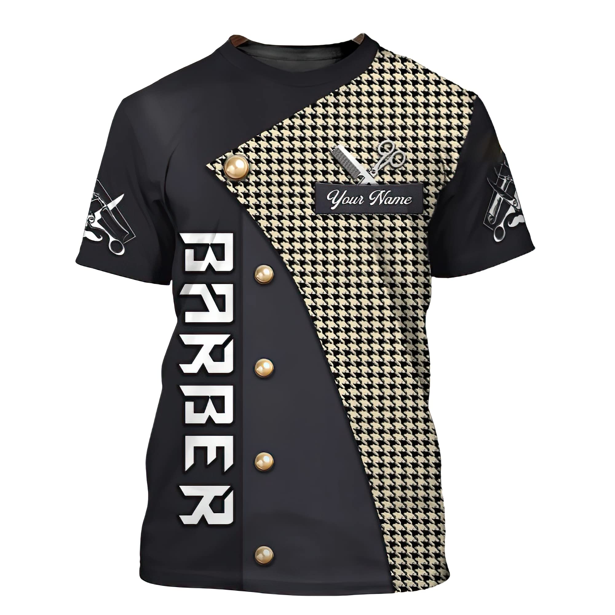 Personalized Barber 3D All Over Printed, Barber Tee Funny Barber T Shirt, Birthday Barber 3D Shirt, barber gifts for men