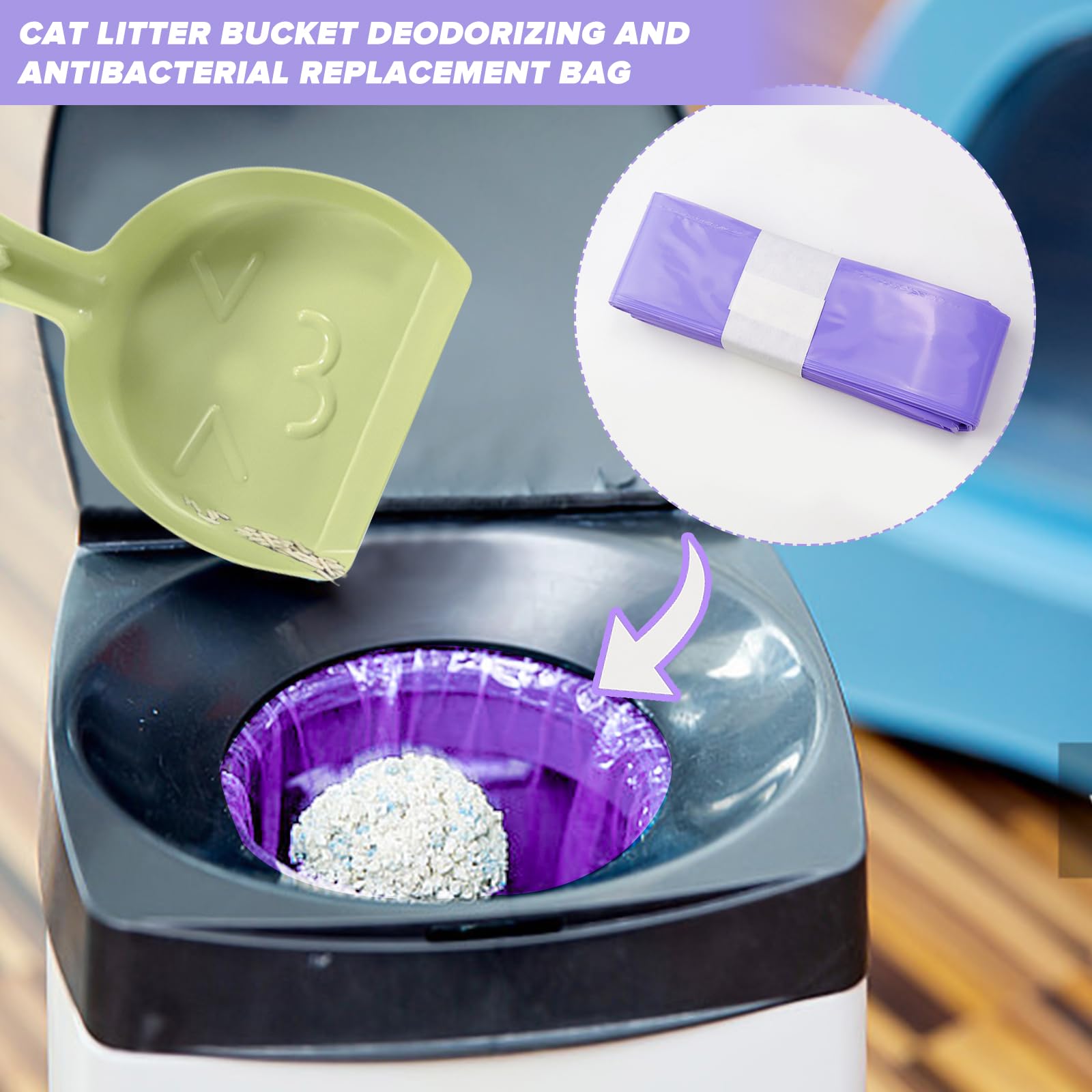 Bolsas Arenero Gatos Bolsa de Repuesto de Arena para Gatos de 10 Recambios Compatibles con Litter Genie Cartucho (Sin incluir Cartucho)