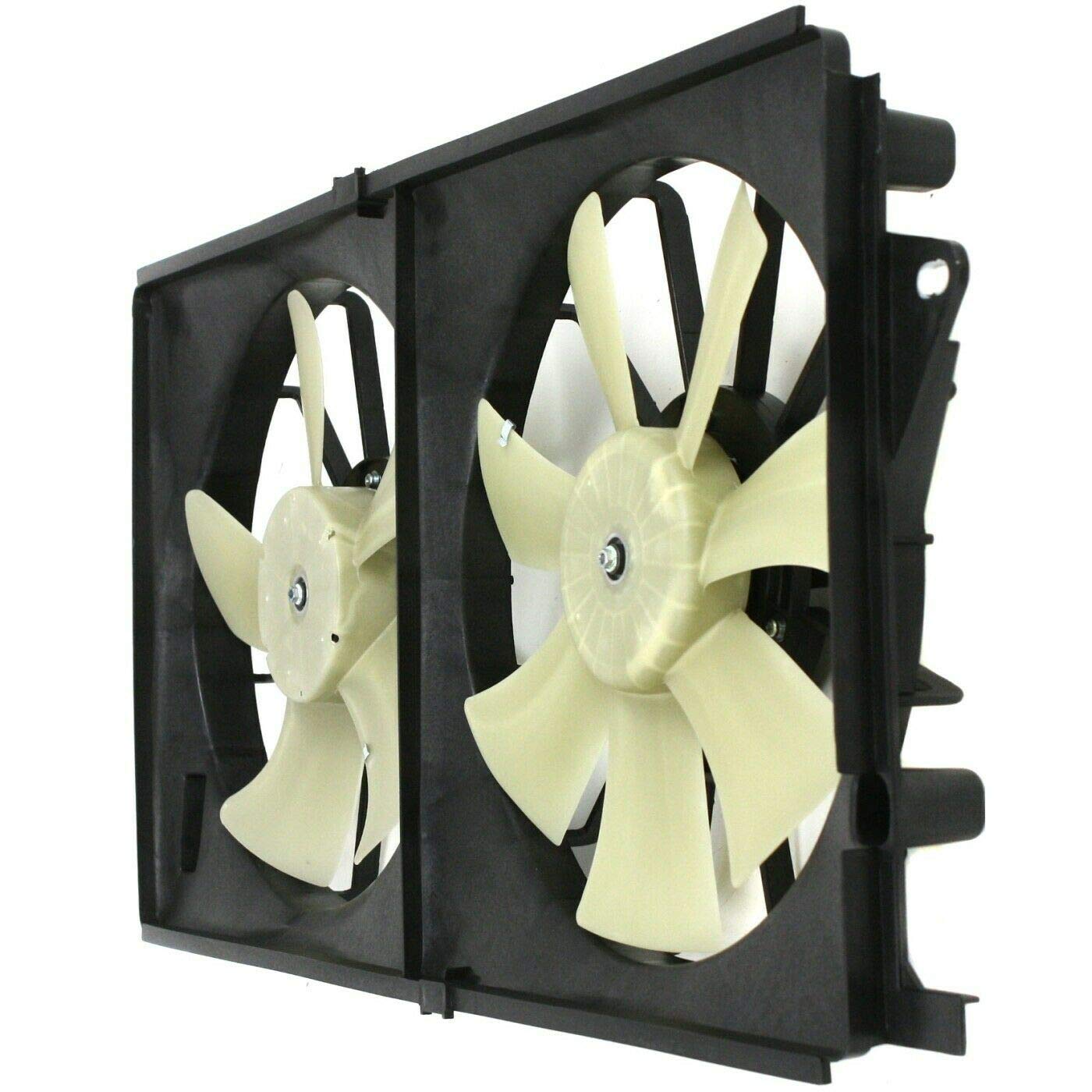 Ren Tsui Dual Radiator Cooling Fan Blade Assembly Set for Buick for Lucerne 3.8L 2006-2008 & 4.6L 2006-2011 & 3.9L 2009-2011,for Cadillac for DTS 4.6L 2006-2011 21999691 GM3115189 RXC0094