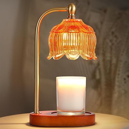 Miniatura 17 de Lámpara calentadora de velas con temporizador y regulador, regalos de luz dorada eléctrica para mujeres, lámpara calentadora de cera derretida con 2