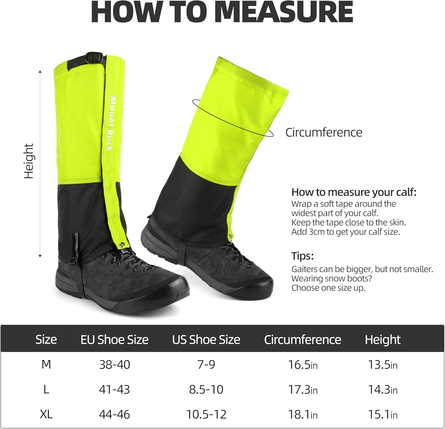 Waterproof Leg Gaiters – 420D/600D Nylon Boot Covers, Cold-Resistant TPU Straps, Hiking, Mountaineering, Skiing & Hunting