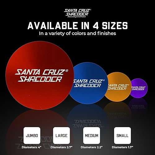 Miniatura 7 de Santa Cruz Shredder Molinillo de hierbas de metal con parte superior moleteada para un agarre más fuerte, 2 piezas de 2.2 pulgadas (negro)