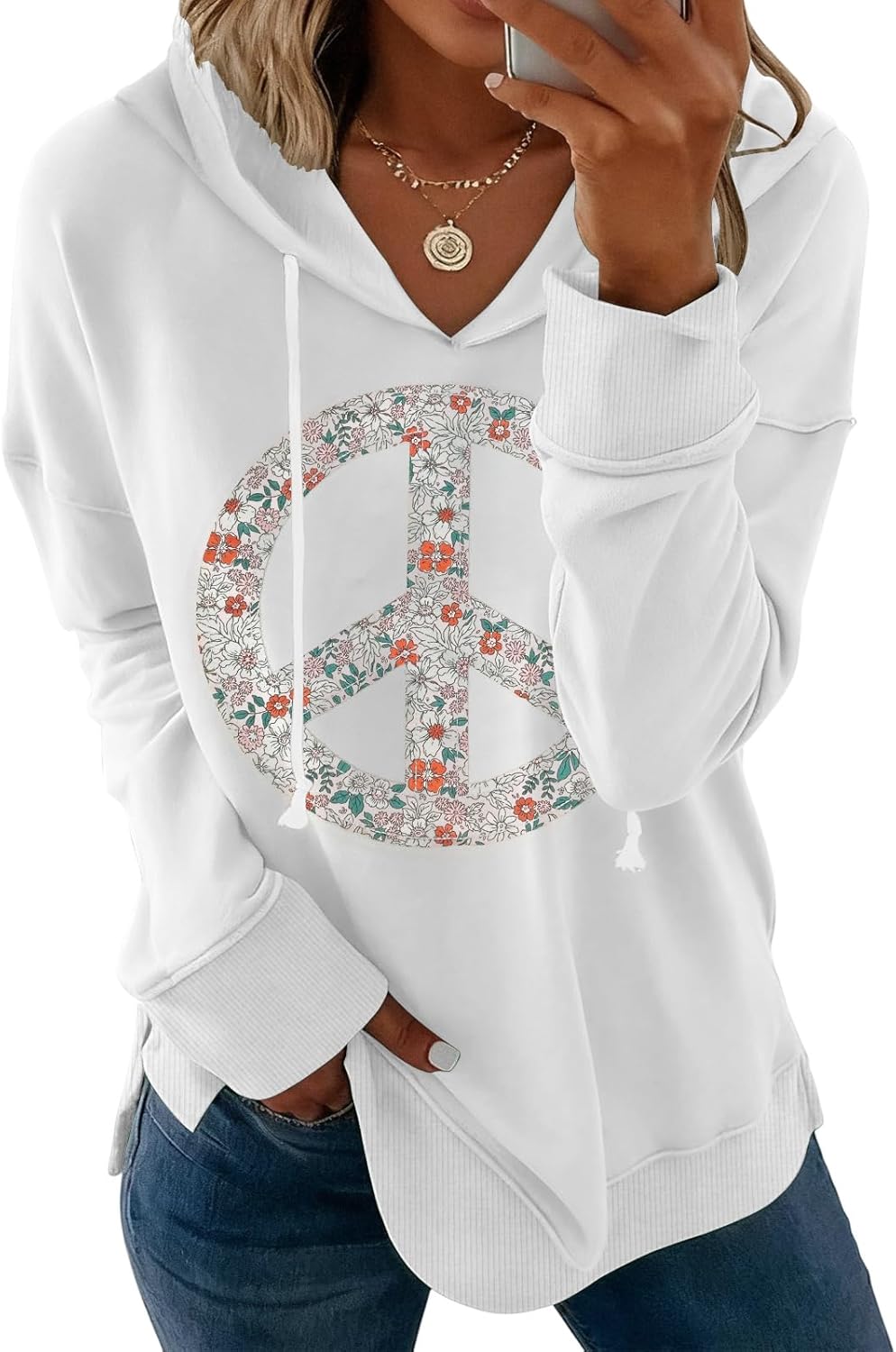 Chulianyouhuo Womens Graphic Hoodies Long Sleeve Pullover Drawstring Hooded Sweatshirt Casual Loose fit Tunic Tops 2025