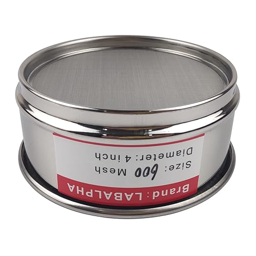 Miniatura 10 de LABALPHA 80 tamices de laboratorio de malla, tamiz de prueba #80, 4 pulgadas de diámetro, paño de alambre de acero inoxidable 304 (0.008in)