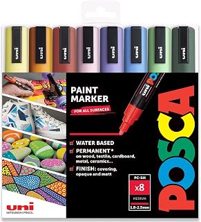 Posca - PC-5M - Rotuladores de pintura artística - 1.8-2.5 mm - Juego botánico de 8 pulgadas en cartera de regalo