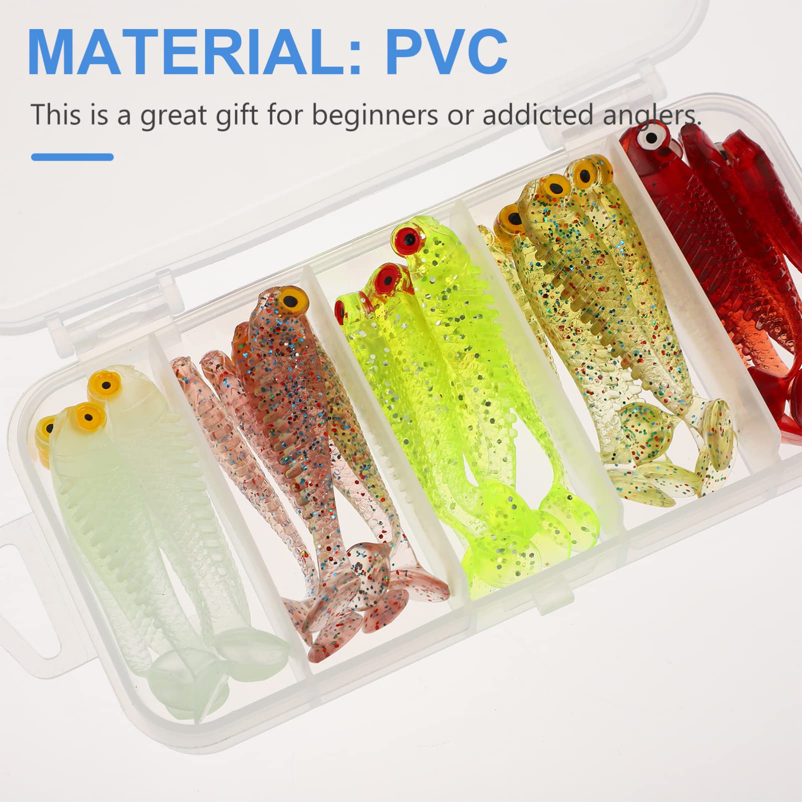 POPETPOP Leurre Souple De Simulation Manivelle Attaquer Appât Cage Caisse Rangement Caisse De Rangement Leurres De Poisson Artificiels Leurres De Pêche Souples PVC