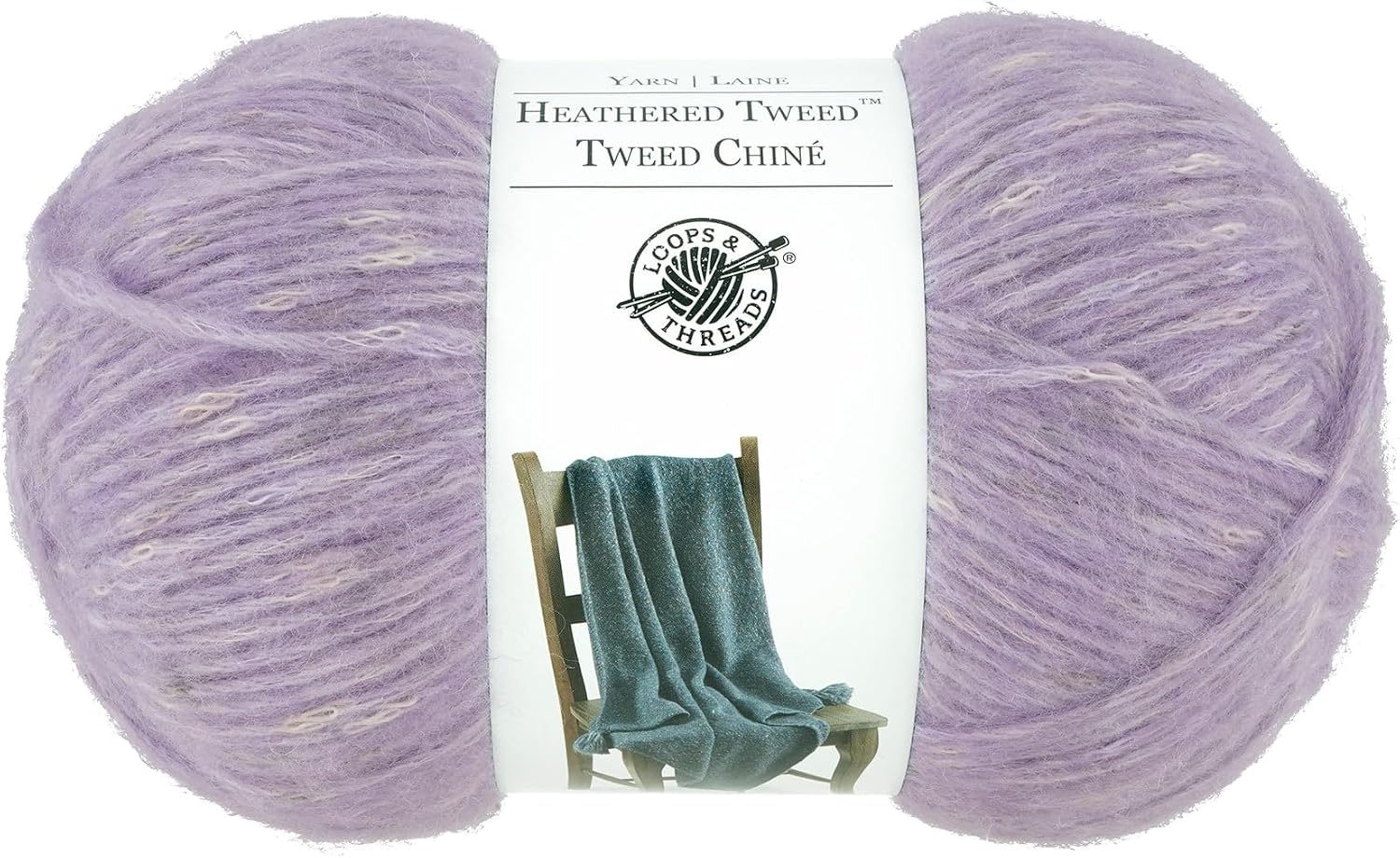 Loops & Threads Heathered Tweed Yarn - Yarn for Knitting, Crochet, Weaving, and Arts & Crafts - Purple, Polyester Blend, 5.29 oz
