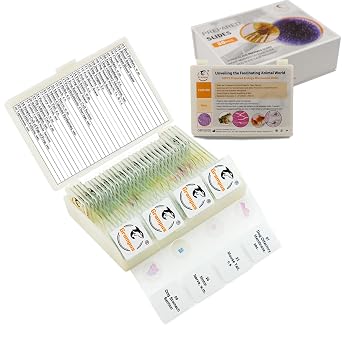 30 Prepared Microscope Slides with Specimens for Kids Students - Animal Microscope Slide Sets for Biological Lab, Childrens Science Education, Homeschooling