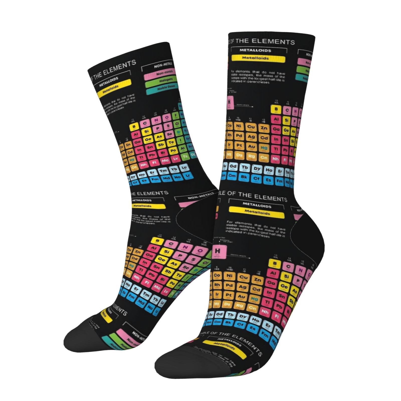 Jopajre Unisex Periodic Table Of The Elements Socks For Women Men Soft Novelty Crew Socks Athletic Socks Funny Crazy Dress Socks