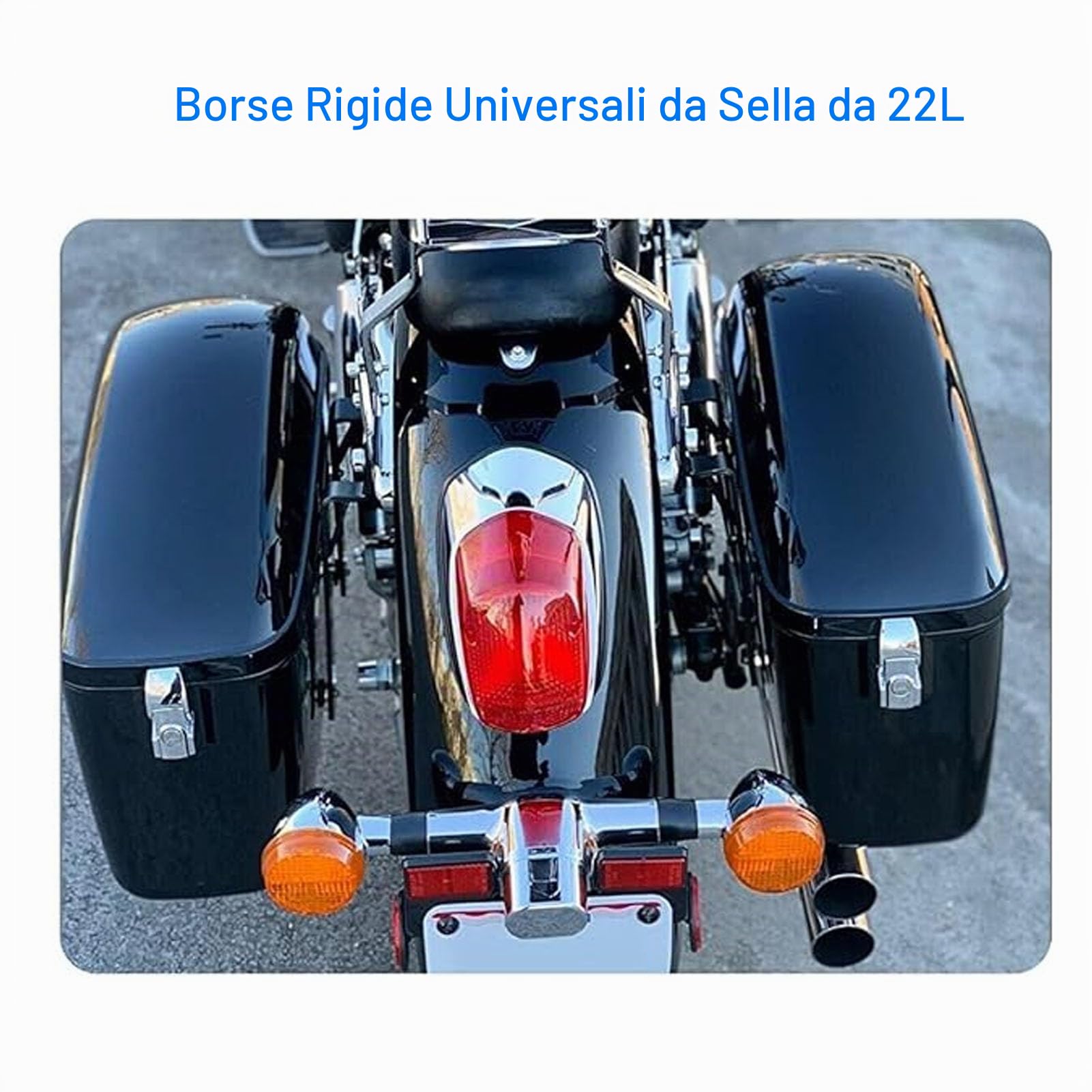 Luocute Bauletto Laterale per Borse Sella Rigide per Litri con Serratura, Portaoggetti in Plastica ABS Universale per Cruiser