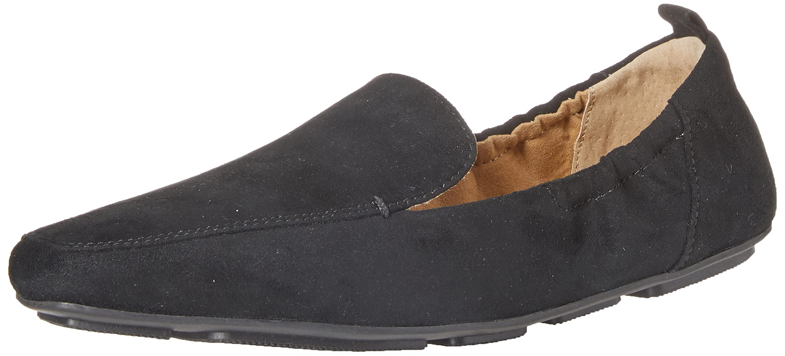 Amazon Essentials Women's Square Toe Soft Slip-On Loafers, Black Microsuede, 10 UK