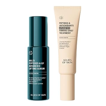 Allies of Skin Multi Peptides & Growth Factor Serum & Advanced Firming Moisturizer | Ultimate Lift Duo to Firm, Lift and Smooth Skin 1oz / 1.6 oz