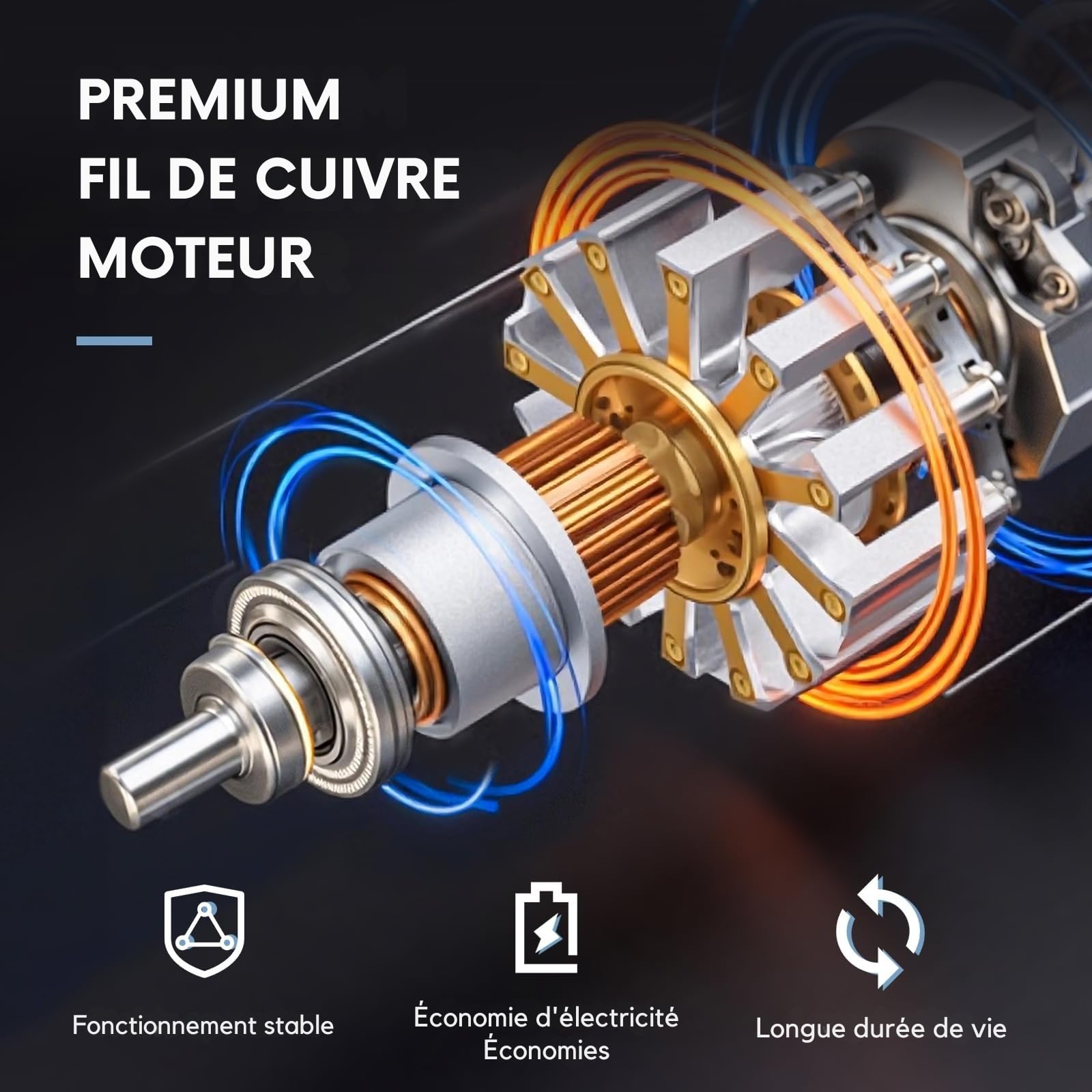 LEADZM Ventilateur sol métal 50cm 4750m³/h pales 230° ajustables | 3 vitesses, flux puissant adapté atelier, entrepôt et garage