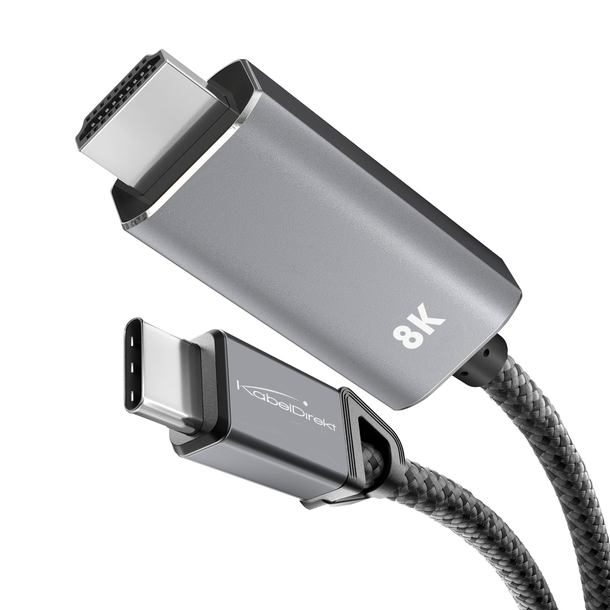Cable adaptador 8K USB C a HDMI con blindaje de metal y soporte total 3