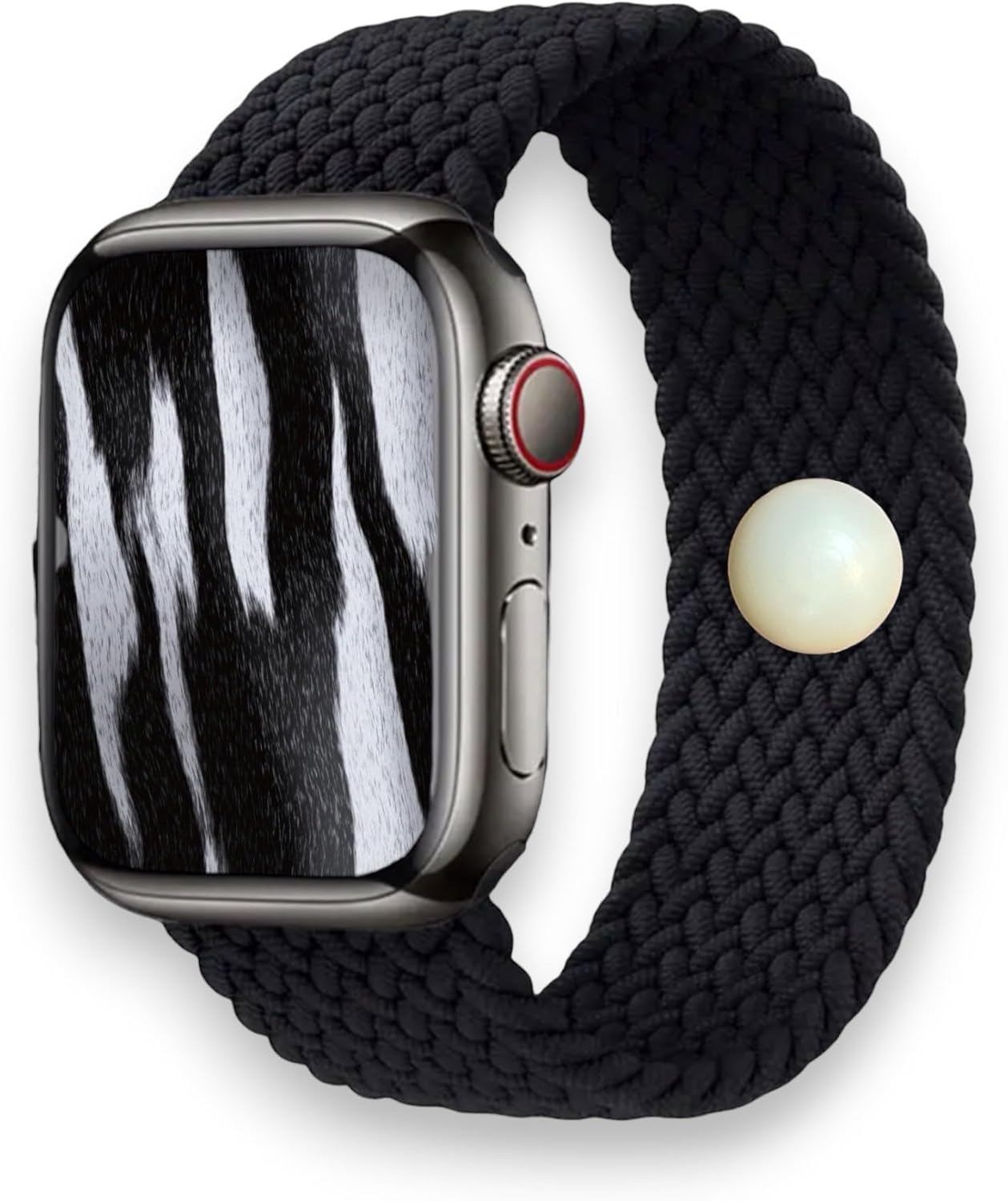 Nausea & Motion Sickness Watch Band, Black, Small 38/41 | Acupressure Strap, Stress & Focus Support, Compatible with Apple Watch, Braided Nylon Solo Loop